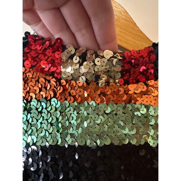 Alice + Olivia Sequin Stripe Sherryl Cropped Cardigan Size M Open Front Sparkle - Picture 8 of 12